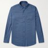 Button-Down Collar Garment-Dyed Lyocell Shirt