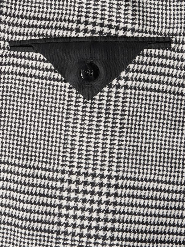 Dyllan Prince of Wales Checked Stretch Wool, Silk, Linen and Mohair-Blend Blazer - E1