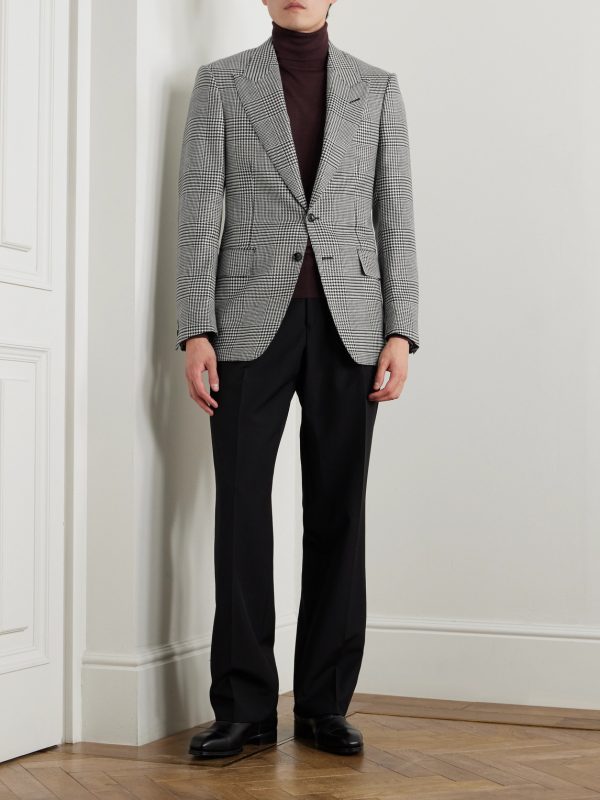 Dyllan Prince of Wales Checked Stretch Wool, Silk, Linen and Mohair-Blend Blazer - OU