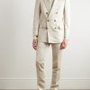 Dyllan Double-Breasted Silk and Linen-Blend Twill Suit Jacket - OU