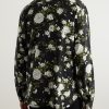 Hendrix Button-Down Collar Floral-Print Silk-Crepe Shirt - BK