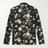 Hendrix Button-Down Collar Floral-Print Silk-Crepe Shirt