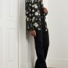 Hendrix Button-Down Collar Floral-Print Silk-Crepe Shirt - OU