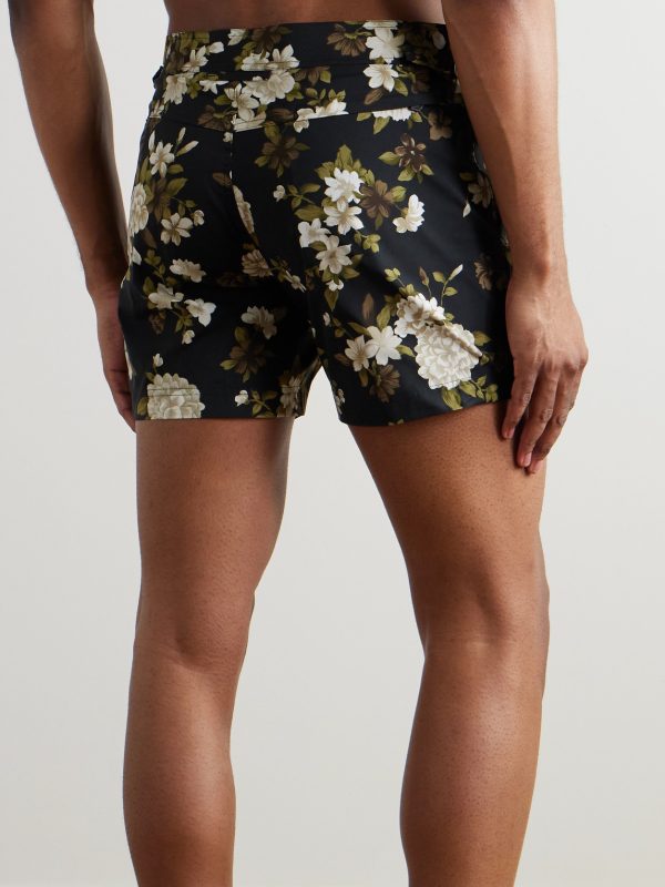Hendrix Slim-Fit Short-Length Floral-Print Swim Shorts - BK Hendrix Slim-Fit Short-Length Floral-Print Swim Shorts - BK
