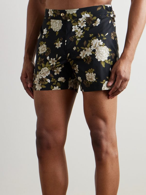 Hendrix Slim-Fit Short-Length Floral-Print Swim Shorts - OU Hendrix Slim-Fit Short-Length Floral-Print Swim Shorts - OU