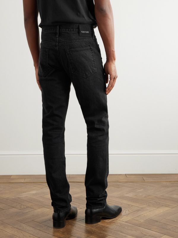 Slim-Fit Distressed Selvedge Jeans - BK