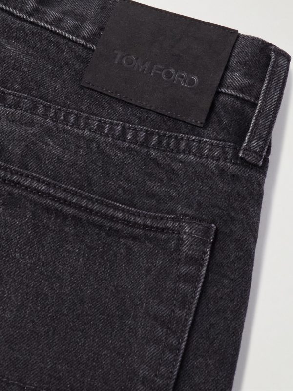 Slim-Fit Distressed Selvedge Jeans - CU