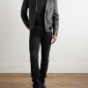 Slim-Fit Distressed Selvedge Jeans - OU