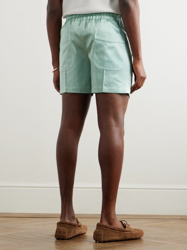 Straight-Leg Satin Drawstring Shorts - BK