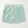 Straight-Leg Satin Drawstring Shorts