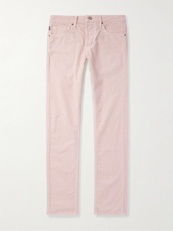 Slim-Fit Cotton-Blend Corduroy Trousers