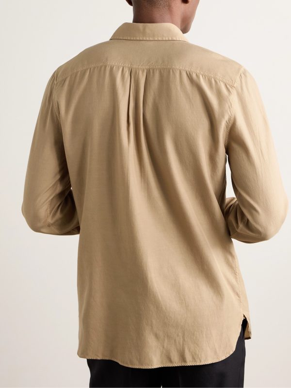 Slim-Fit Garment-Dyed Twill Shirt - BK