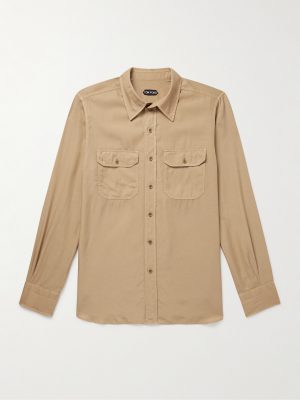 Slim-Fit Garment-Dyed Twill Shirt Slim-Fit Garment-Dyed Twill Shirt