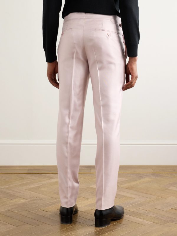 O'Connor Straight-Leg Silk-Twill Suit Trousers - BK O'Connor Straight-Leg Silk-Twill Suit Trousers - BK