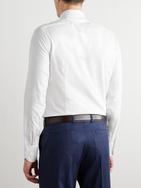 Slim-Fit Cutaway-Collar Cotton Oxford Shirt - BK