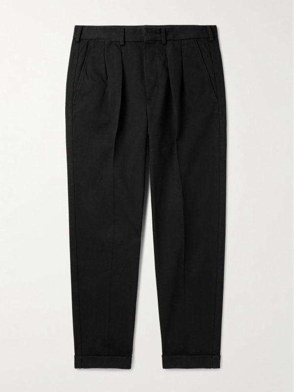Straight-Leg Pleated Cotton-Gabardine Trousers Straight-Leg Pleated Cotton-Gabardine Trousers