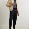 Straight-Leg Pleated Cotton-Gabardine Trousers - OU Straight-Leg Pleated Cotton-Gabardine Trousers - OU