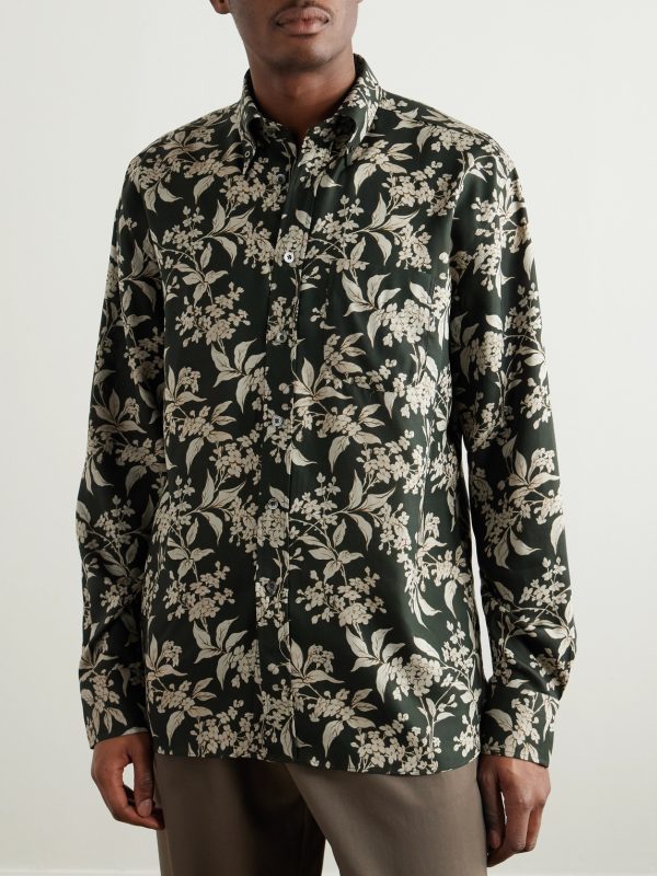 Keith Button-Down Collar Floral-Print Lyocell-Twill Shirt - FR Keith Button-Down Collar Floral-Print Lyocell-Twill Shirt - FR