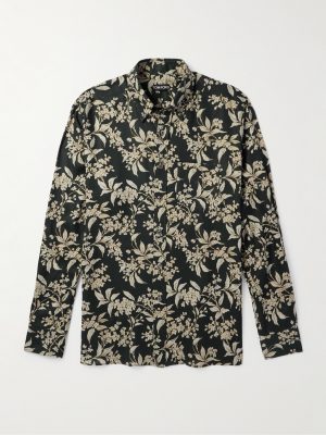 Keith Button-Down Collar Floral-Print Lyocell-Twill Shirt Keith Button-Down Collar Floral-Print Lyocell-Twill Shirt