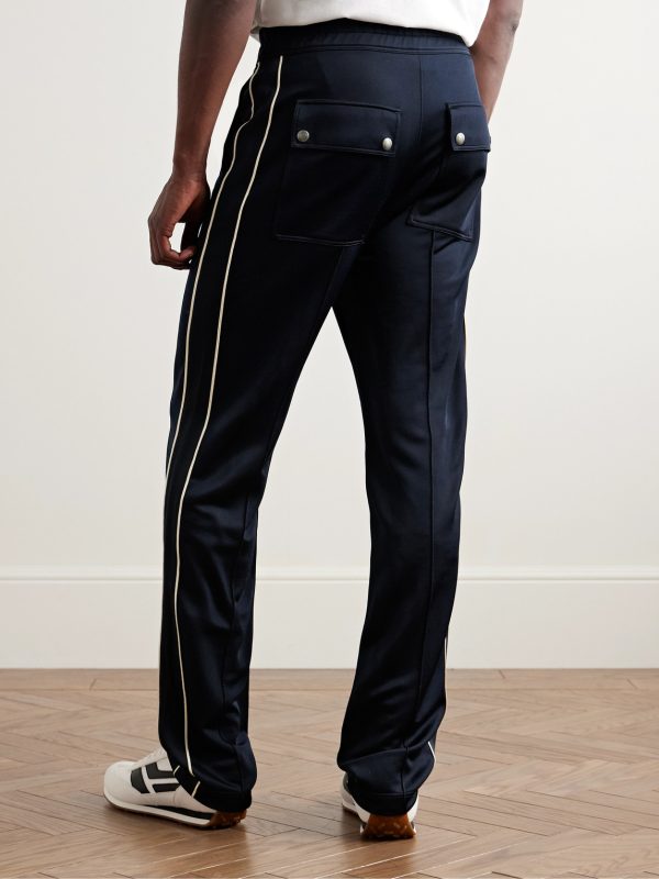 Straight-Leg Piped Tech-Jersey Track Pants - BK Straight-Leg Piped Tech-Jersey Track Pants - BK