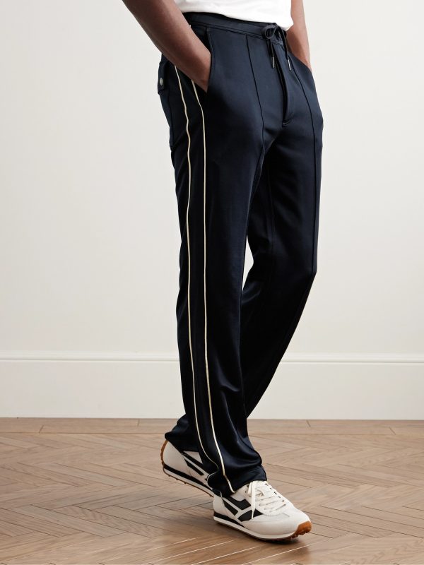 Straight-Leg Piped Tech-Jersey Track Pants - FR Straight-Leg Piped Tech-Jersey Track Pants - FR