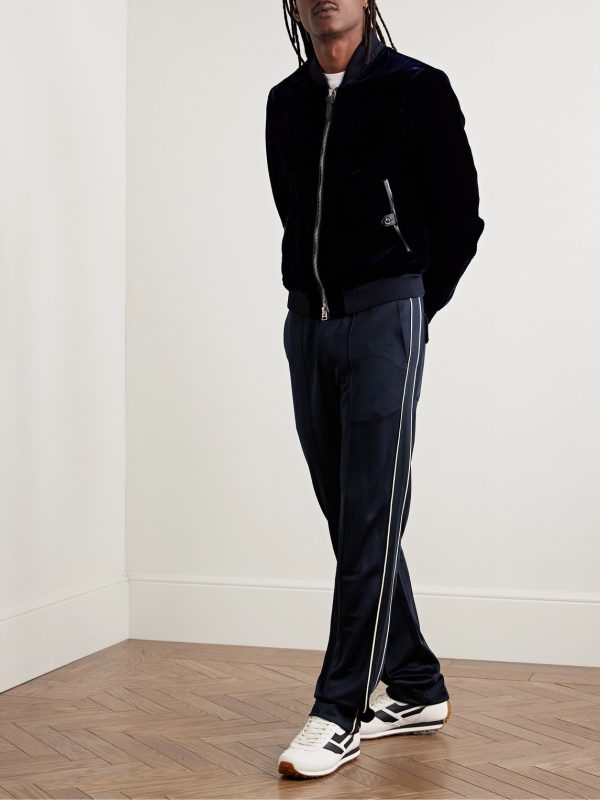 Straight-Leg Piped Tech-Jersey Track Pants - OU Straight-Leg Piped Tech-Jersey Track Pants - OU
