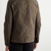 Leather-Trimmed Cotton Field Jacket - BK Leather-Trimmed Cotton Field Jacket - BK
