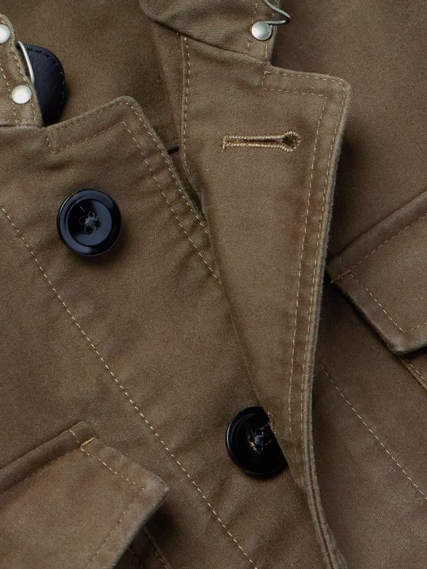 Leather-Trimmed Cotton Field Jacket - CU Leather-Trimmed Cotton Field Jacket - CU