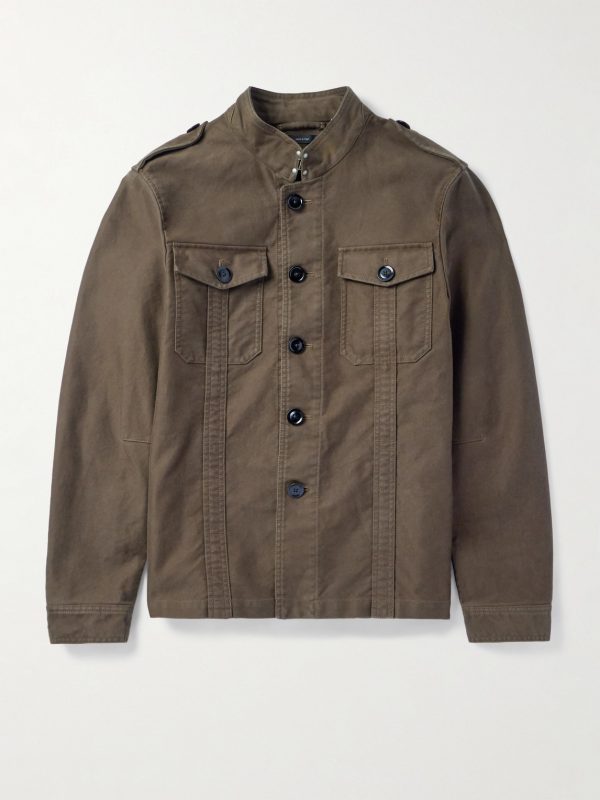 Leather-Trimmed Cotton Field Jacket Leather-Trimmed Cotton Field Jacket