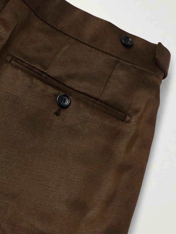 Dyllan Straight-Leg Silk and Linen-Blend Twill Suit Trousers - CU Dyllan Straight-Leg Silk and Linen-Blend Twill Suit Trousers - CU