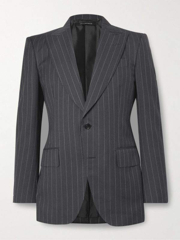 Slim-Fit Pinstriped Wool and Mohair-Blend Suit Jacket Slim-Fit Pinstriped Wool and Mohair-Blend Suit Jacket