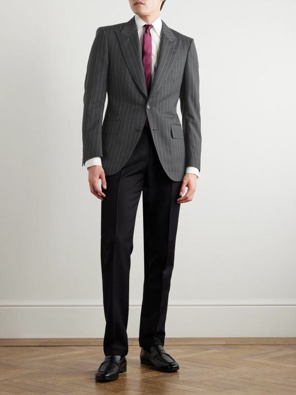 Slim-Fit Pinstriped Wool and Mohair-Blend Suit Jacket - OU Slim-Fit Pinstriped Wool and Mohair-Blend Suit Jacket - OU