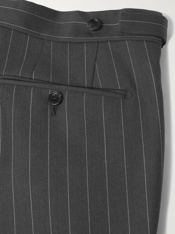 Tapered Pinstriped Wool and Mohair-Blend Twill Suit Trousers - CU Tapered Pinstriped Wool and Mohair-Blend Twill Suit Trousers - CU