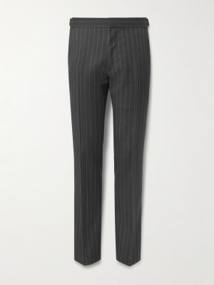 Tapered Pinstriped Wool and Mohair-Blend Twill Suit Trousers Tapered Pinstriped Wool and Mohair-Blend Twill Suit Trousers