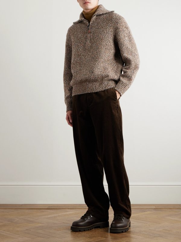 Cashmere Half-Zip Rollneck Sweater - OU Cashmere Half-Zip Rollneck Sweater - OU