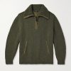 Alpe di Mera Ripstop-Trimmed Cashmere Half-Zip Sweater