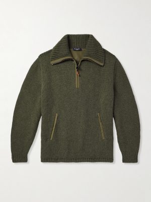 Alpe di Mera Ripstop-Trimmed Cashmere Half-Zip Sweater