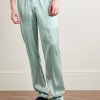 Velvet-Trimmed Stretch-Silk Satin Pyjama Trousers - FR Velvet-Trimmed Stretch-Silk Satin Pyjama Trousers - FR