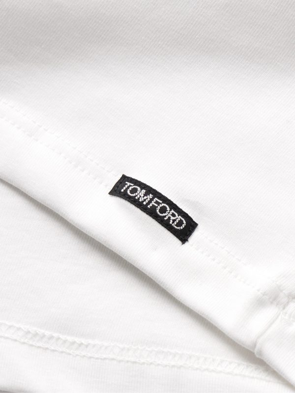 Stretch-Cotton Jersey Henley Pyjama T-Shirt - CU