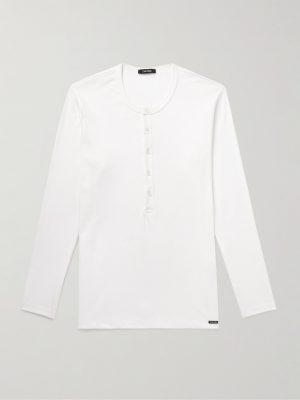 Stretch-Cotton Jersey Henley Pyjama T-Shirt Stretch-Cotton Jersey Henley Pyjama T-Shirt