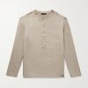 Stretch-Silk Satin Henley Pyjama Top Stretch-Silk Satin Henley Pyjama Top