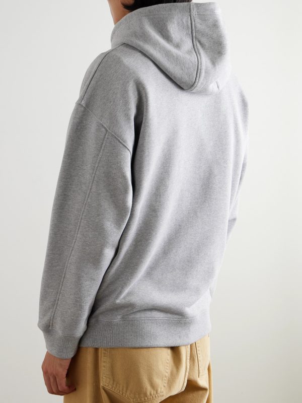 Logo-Embroidered Leather-Trimmed Cotton-Jersey Hoodie - BK Logo-Embroidered Leather-Trimmed Cotton-Jersey Hoodie - BK