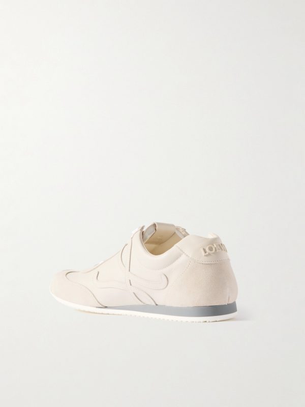 Ballet Runner 2.0 Suede-Trimmed Leather Sneakers - BK Ballet Runner 2.0 Suede-Trimmed Leather Sneakers - BK
