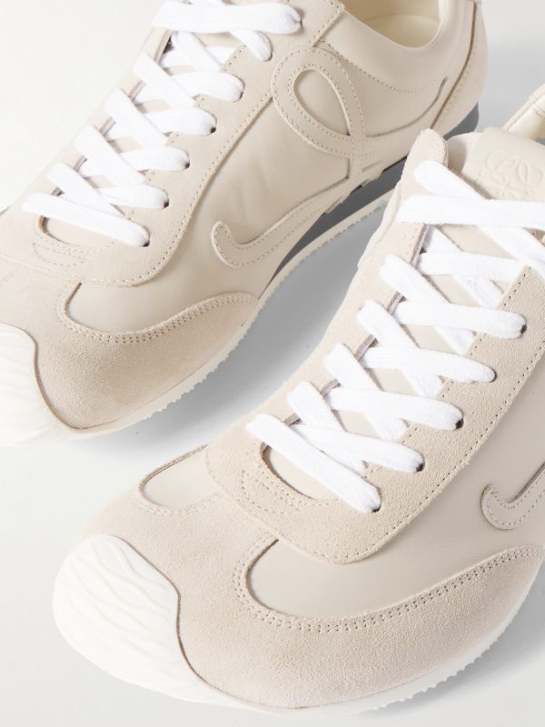 Ballet Runner 2.0 Suede-Trimmed Leather Sneakers - CU Ballet Runner 2.0 Suede-Trimmed Leather Sneakers - CU