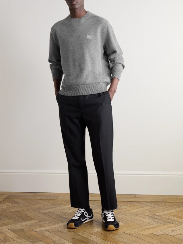 Anagram Logo-Embroidered Wool Sweater - OU Anagram Logo-Embroidered Wool Sweater - OU