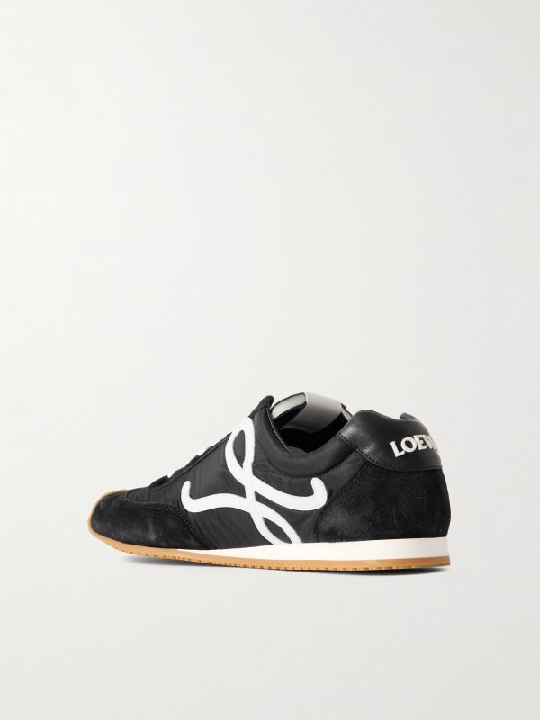 Ballet Runner 2.0 Logo-Appliquéd Shell, Suede and Leather Sneakers - BK Ballet Runner 2.0 Logo-Appliquéd Shell, Suede and Leather Sneakers - BK