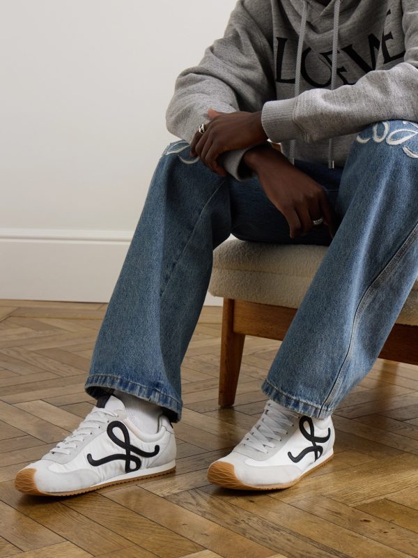 Ballet Runner 2.0 Logo-Appliquéd Shell, Suede and Leather Sneakers - OU Ballet Runner 2.0 Logo-Appliquéd Shell, Suede and Leather Sneakers - OU