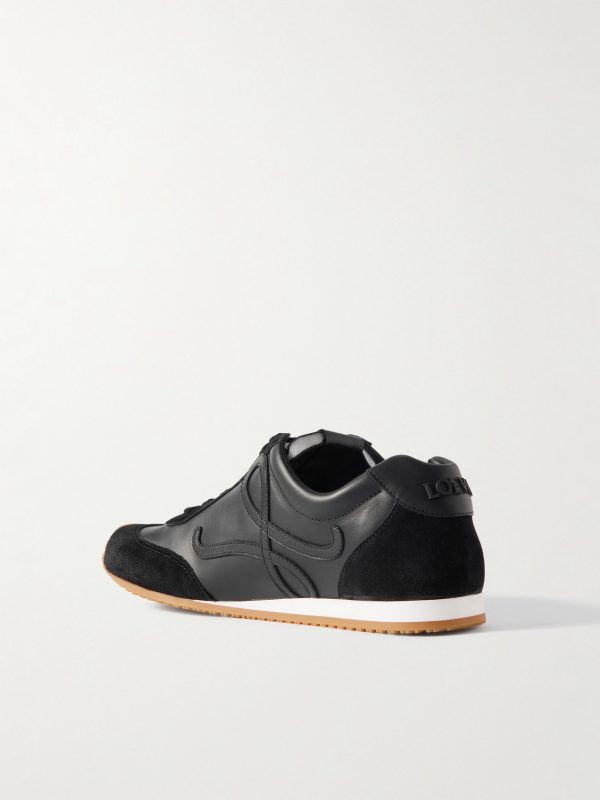 Ballet Runner 2.0 Suede-Trimmed Leather Sneakers - BK