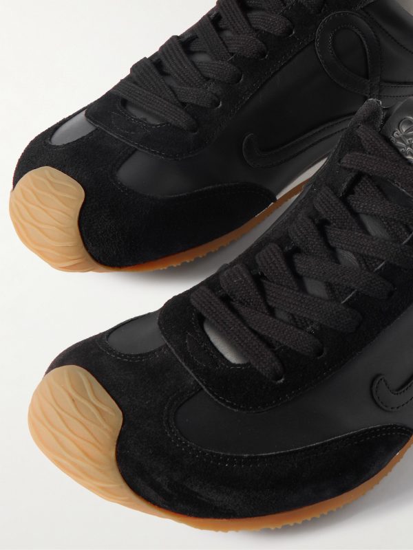 Ballet Runner 2.0 Suede-Trimmed Leather Sneakers - CU