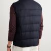 Suede-Trimmed Quilted Wool and Cashmere-Blend Down Gilet - BK